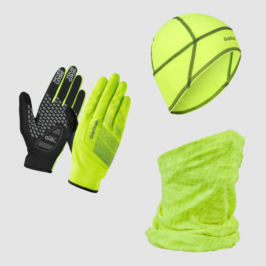 Maend GripGrab | Hi-Vis Cycling Essentials Gaveaeske Gul Hi-Vis