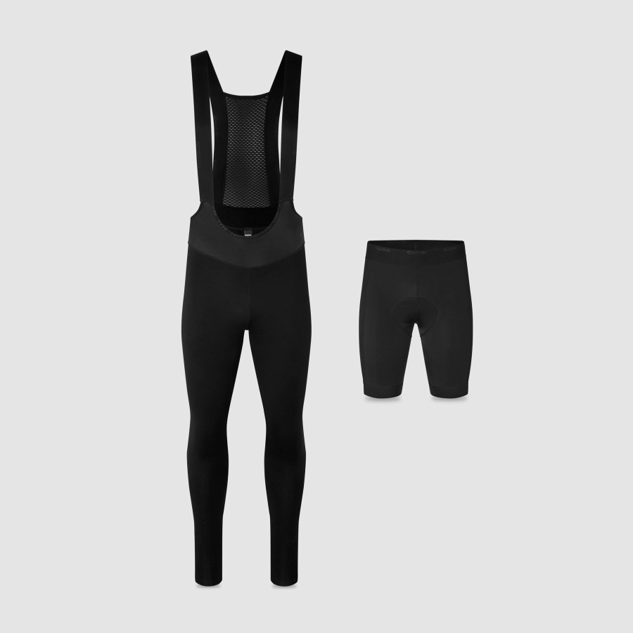 Maend GripGrab | Thermashell Vandafvisende Bib Tights Sort