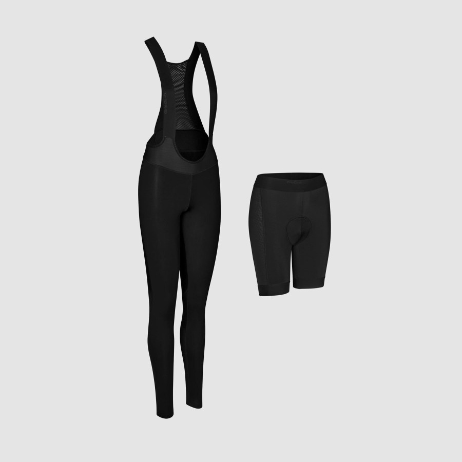 Kvinder GripGrab | Thermashell Vandafvisende Bib-Tights Til Kvinder Sort