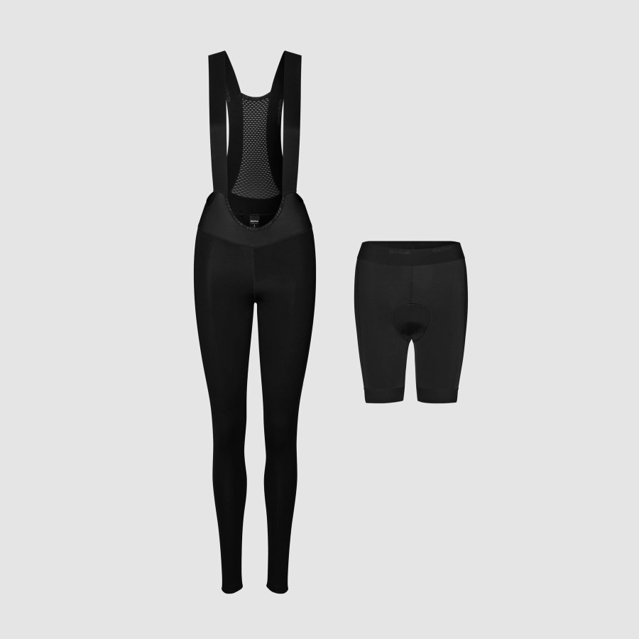 Kvinder GripGrab | Thermashell Vandafvisende Bib-Tights Til Kvinder Sort